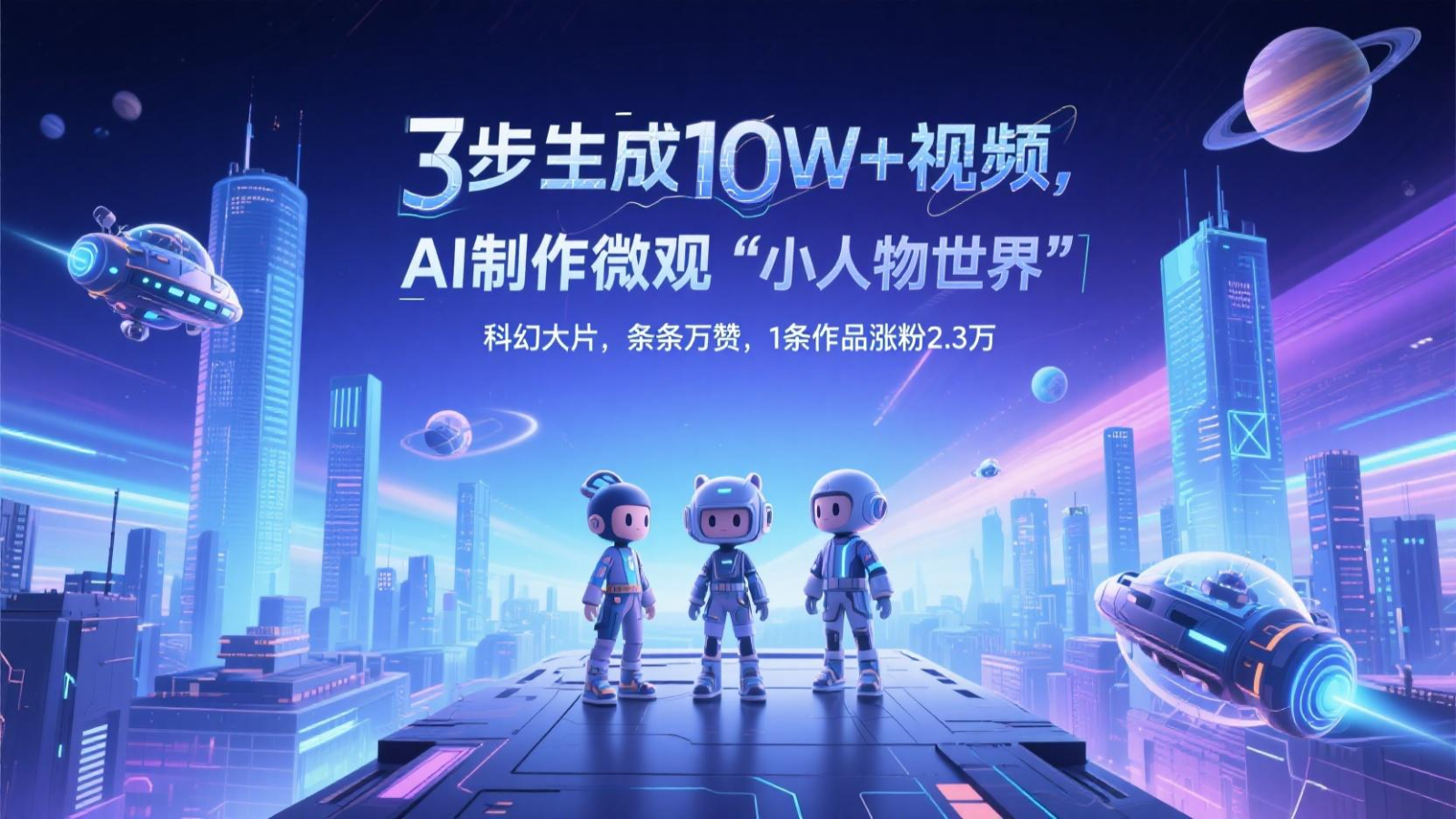三步生成10W+视频,AI制作微观“小人物世界”科幻大片,条条万赞,1条作品涨粉2.3万 三步生成10W+视频,AI制作微观“小人物世界”科幻大片,条条万赞,1条作品涨粉2.3万
