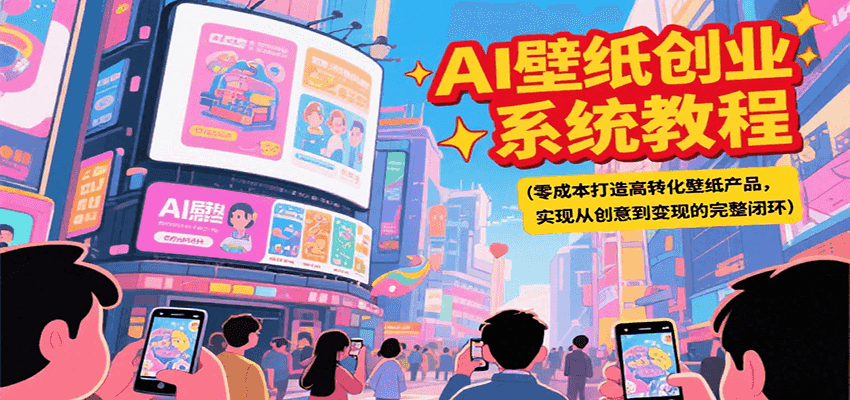AI壁纸创业系统教程,零成本打造高转化壁纸产品,实现从创意到变现的完整闭环 AI壁纸创业系统教程,零成本打造高转化壁纸产品,实现从创意到变现的完整闭环