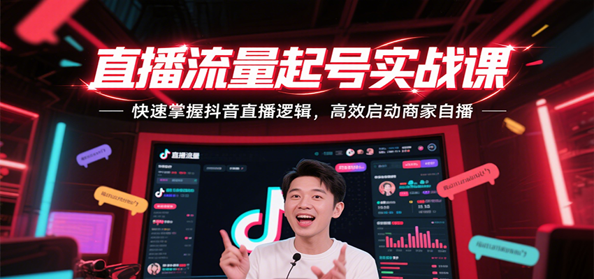 直播流量起号实战课,快速掌握抖音直播逻辑,高效启动商家自播 直播流量起号实战课,快速掌握抖音直播逻辑,高效启动商家自播