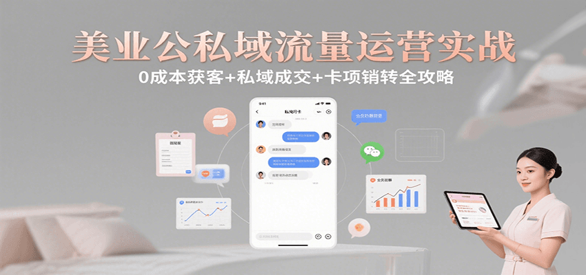 美业公私域流量运营实战:0成本获客+私域成交+卡项销转全攻略 美业公私域流量运营实战:0成本获客+私域成交+卡项销转全攻略
