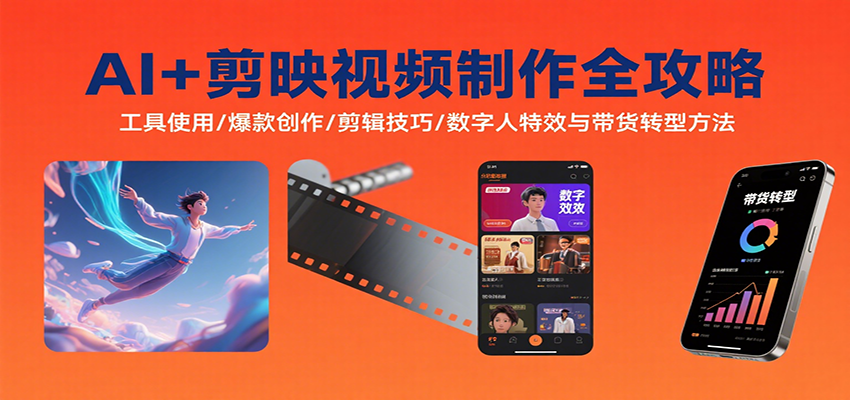 AI+剪映视频制作全攻略:工具使用/爆款创作/剪辑技巧/数字人特效与带货转型方法 AI+剪映视频制作全攻略:工具使用/爆款创作/剪辑技巧/数字人特效与带货转型方法