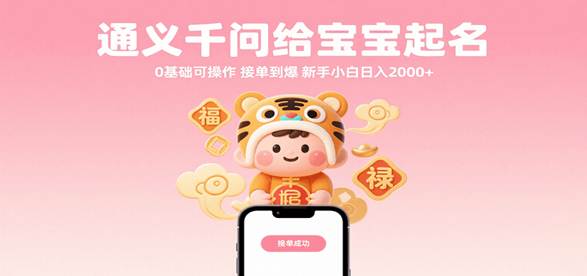 通义千问给宝宝起名 0基础可操作 接单到爆 新手小白日入2000+ 通义千问给宝宝起名 0基础可操作 接单到爆 新手小白日入2000+
