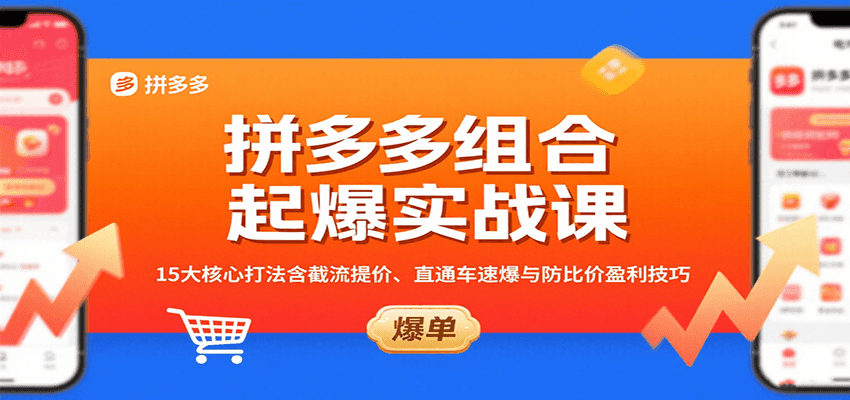 拼多多组合起爆实战课:15大核心打法含截流提价、直通车速爆与防比价盈利技巧 拼多多组合起爆实战课:15大核心打法含截流提价、直通车速爆与防比价盈利技巧
