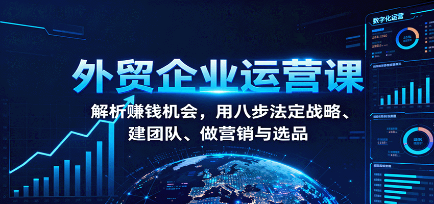 外贸企业运营课:解析赚钱机会,用八步法定战略、建团队、做营销与选品 外贸企业运营课:解析赚钱机会,用八步法定战略、建团队、做营销与选品