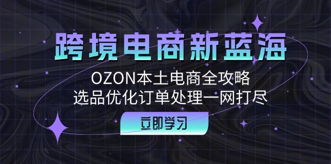 跨境电商新蓝海：OZON本土电商全攻略，选品优化订单处理一网打尽_天恒副业网