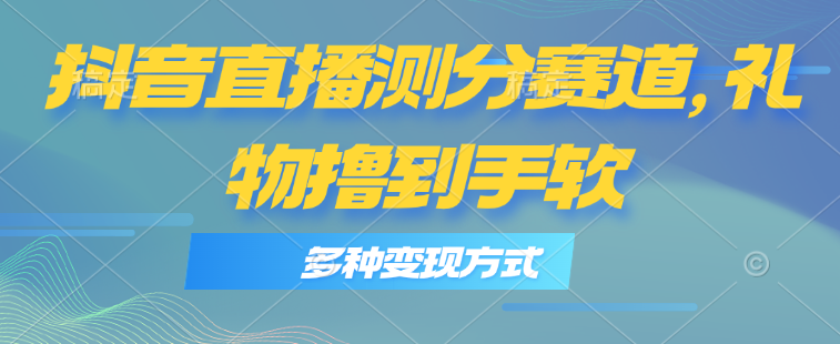 抖音直播测分赛道，多种变现方式，轻松日入1000+_天恒副业网