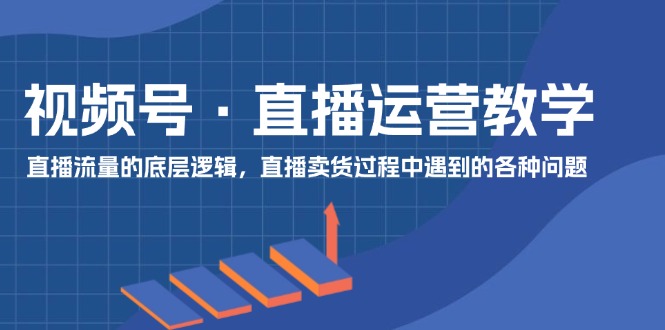 视频号 直播运营教学：直播流量的底层逻辑，直播卖货过程中遇到的各种问题_天恒副业网