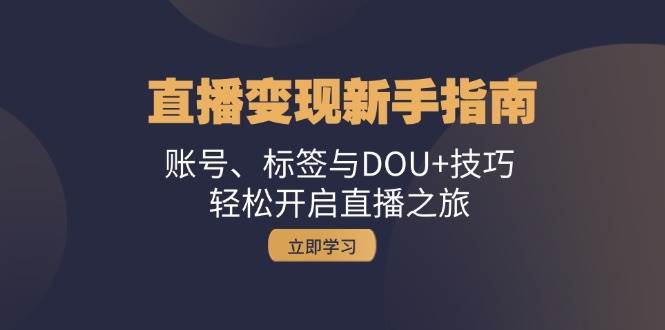 （13070期）直播变现新手指南：账号、标签与DOU+技巧，轻松开启直播之旅_天恒副业网