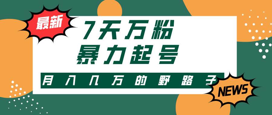 （13047期）3-7天万粉，快手暴力起号，多种变现方式，新手小白秒上手，单月变现几…_天恒副业网