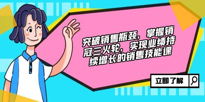 （12965期）突破销售瓶颈，掌握销冠三火轮，实现业绩持续增长的销售技能课_天恒副业网