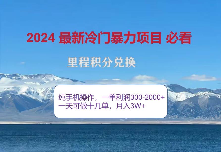 （12856期）2024惊爆冷门暴利！出行高峰来袭，里程积分，高爆发期，一单300+—2000…_天恒副业网