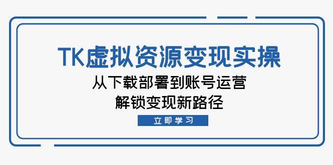 （12770期）TK虚拟资料变现实操：从下载部署到账号运营，解锁变现新路径_天恒副业网