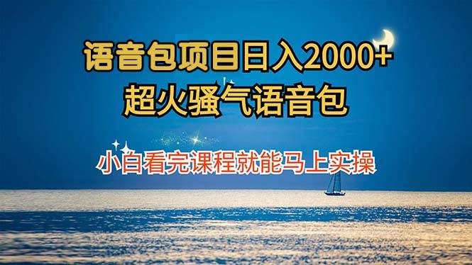 （12734期）语音包项目日入2000+超火骚气语音包小白看完课程就能马上实操_天恒副业网