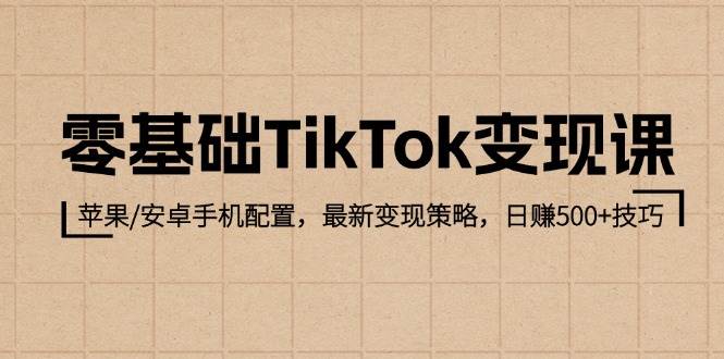 （12723期）零基础TikTok变现课：苹果/安卓手机配置，最新变现策略，日赚500+技巧_天恒副业网