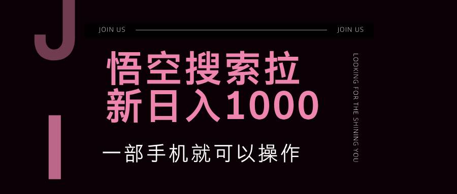 （12717期）悟空搜索类拉新蓝海项目一部手机就可以操作教程非常详细_天恒副业网