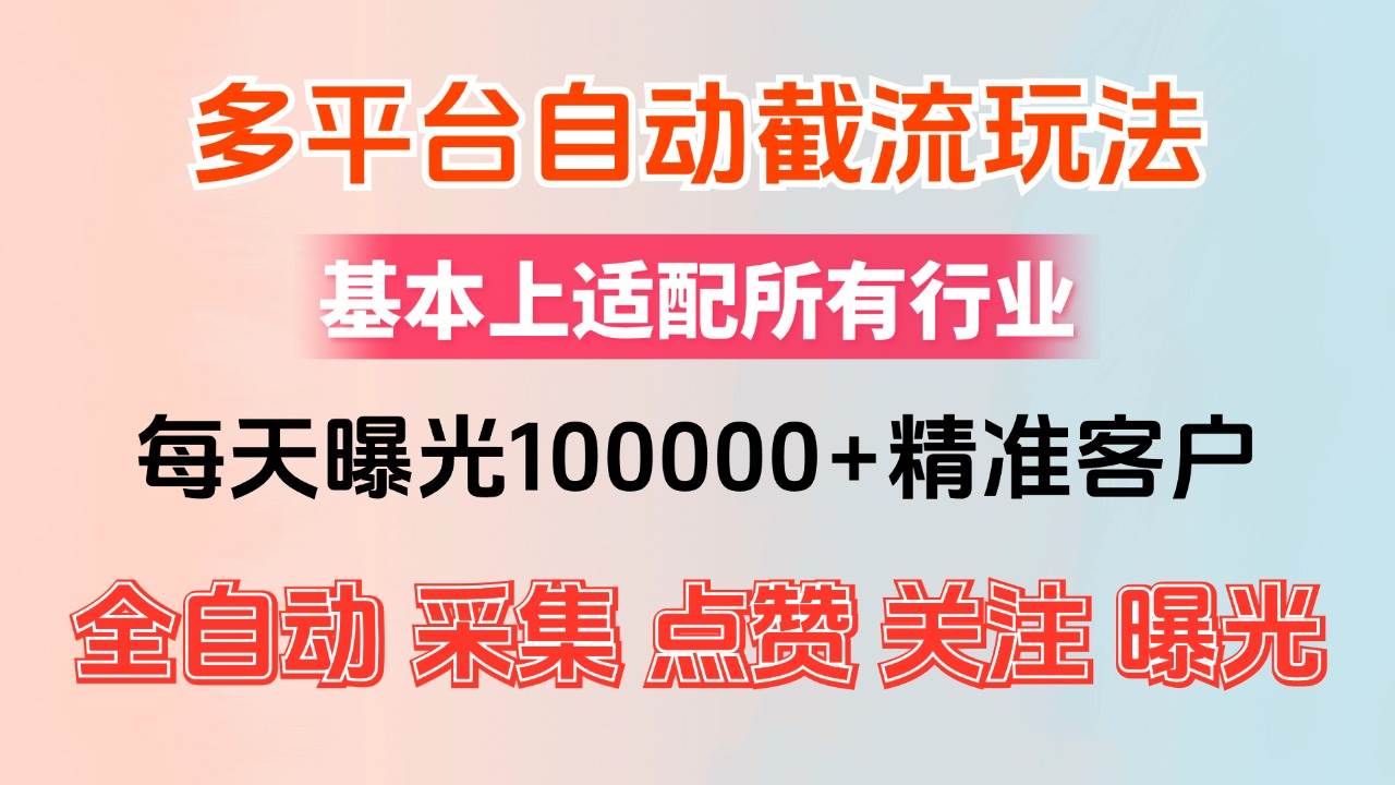 （12709期）小红书抖音视频号最新截流获客系统，全自动引流精准客户【日曝光10000+…_天恒副业网