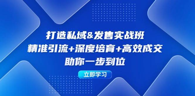 （12642期）打造私域&发售实操班：精准引流+深度培育+高效成交，助你一步到位_天恒副业网