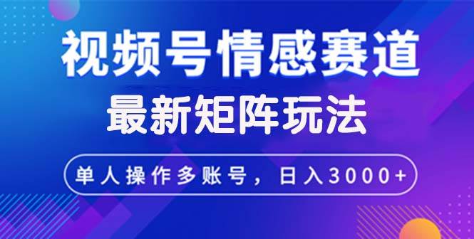 （12609期）视频号创作者分成情感赛道最新矩阵玩法日入3000+_天恒副业网