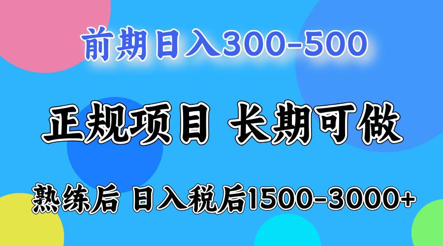 （12608期）一天收益500，上手后每天收益（税后）1500-3000_天恒副业网