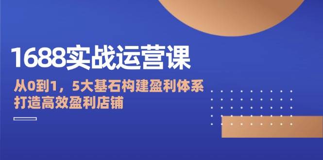 （12482期）1688实战运营课：从0到1，5大基石构建盈利体系，打造高效盈利店铺_天恒副业网