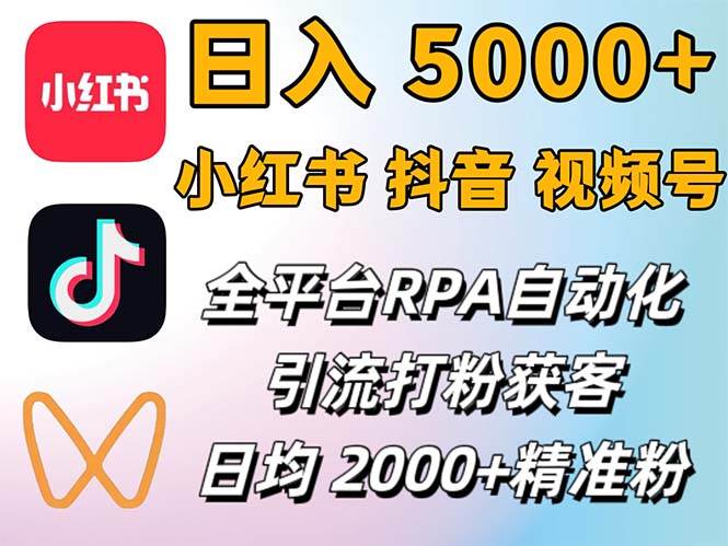 （12421期）小红书、抖音、视频号RPA全自动矩阵引流截流获客工具，日均2000+精准粉丝_天恒副业网