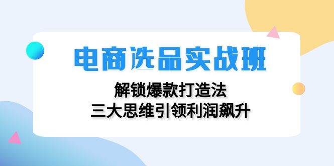 （12398期）电商选品实战班：解锁爆款打造法，三大思维引领利润飙升_天恒副业网