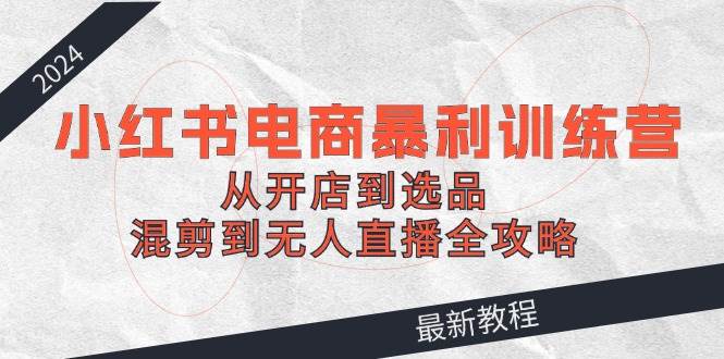 （12361期）2024小红书电商暴利训练营：从开店到选品，混剪到无人直播全攻略_天恒副业网