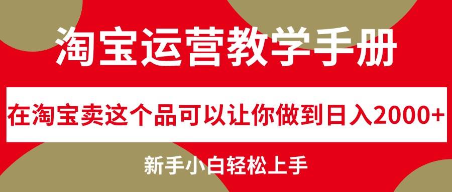 （12351期）淘宝运营教学手册，在淘宝卖这个品可以让你做到日入2000+，新手小白轻…_天恒副业网