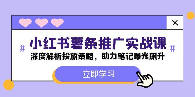 （12289期）小红书-薯条推广实战课：深度解析投放策略，助力笔记曝光飙升_天恒副业网