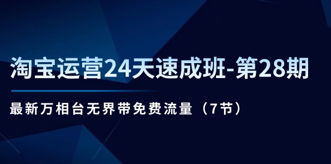 淘宝运营24天速成班第28期：最新万相台无界带免费流量（7节课）_天恒副业网