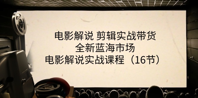 电影解说剪辑实战带货全新蓝海市场，电影解说实战课程（16节）_天恒副业网