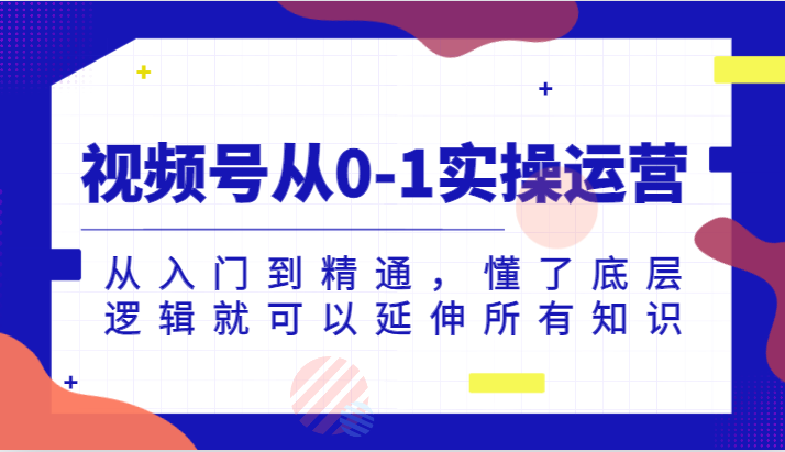 视频号从0-1实操运营，从入门到精通，懂了底层逻辑就可以延伸所有知识（更新2024.7）_天恒副业网