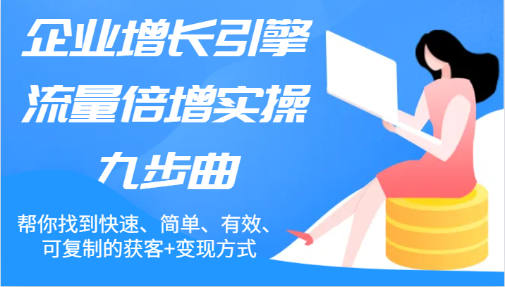 企业增长引擎流量倍增实操九步曲，帮你找到快速、简单、有效、可复制的获客+变现方式_天恒副业网