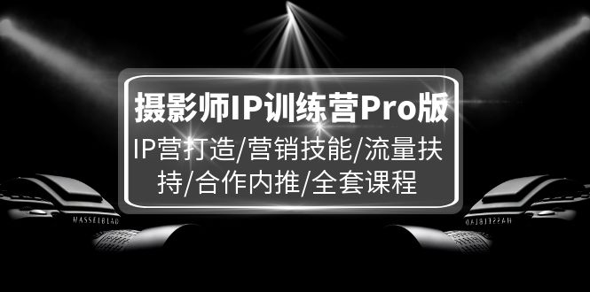 摄影师IP训练营Pro版，IP营打造/营销技能/流量扶持/合作内推/全套课程_天恒副业网