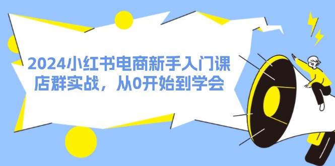 2024小红书电商新手入门课，店群实战，从0开始到学会（31节）_天恒副业网