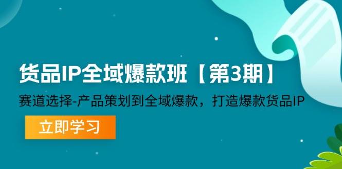 货品IP全域爆款班【第3期】赛道选择、产品策划到全域爆款，打造爆款货品IP_天恒副业网