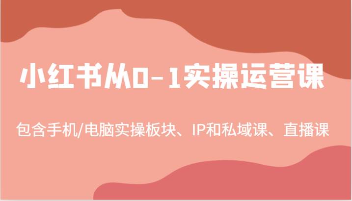 小红书从0-1实操运营课，包含手机/电脑实操板块、IP和私域课、直播课（97节）_天恒副业网