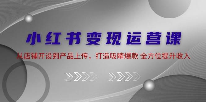 小红书变现运营课：从店铺开设到产品上传，打造吸睛爆款全方位提升收入_天恒副业网