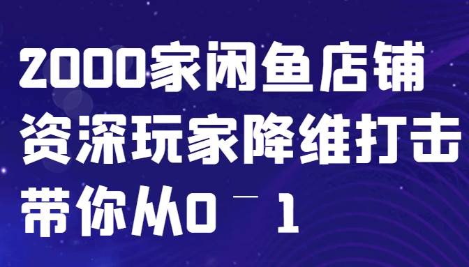 闲鱼已经饱和？纯扯淡！2000家闲鱼店铺资深玩家降维打击带你从0–1_天恒副业网