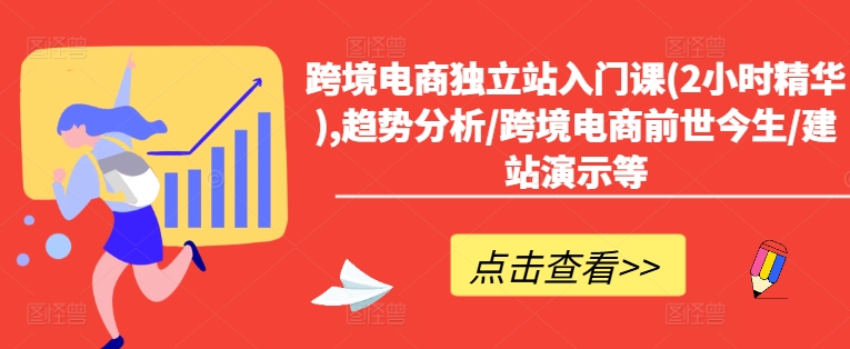 跨境电商独立站入门课(2小时精华),趋势分析/跨境电商前世今生/建站演示等_天恒副业网