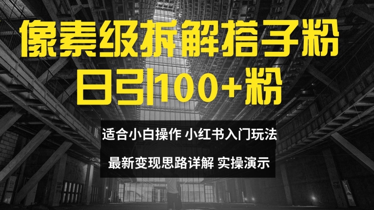 像素级拆解搭子粉，日引100+，小白看完可上手，最新变现思路详解_天恒副业网