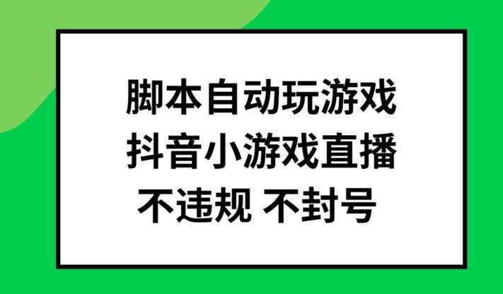 脚本自动玩游戏，抖音小游戏直播，不违规不封号可批量做【揭秘】_天恒副业网