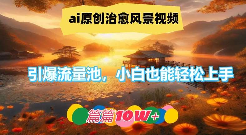 ai原创治愈风景视频，引爆流量池，小白也能轻松上手，篇篇10w+【揭秘】_天恒副业网