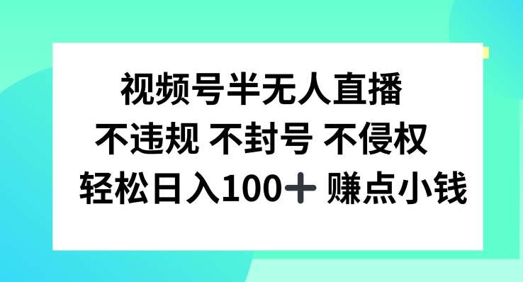 视频号半无人直播,不违规不封号,轻松日入100+【揭秘】_天恒副业网