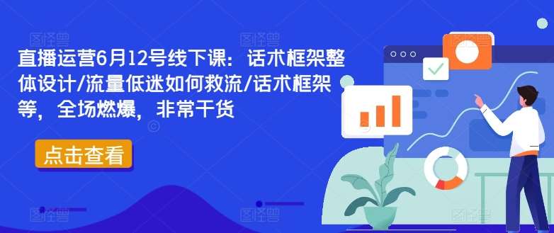 直播运营6月12号线下课：话术框架整体设计/流量低迷如何救流/话术框架等，全场燃爆，非常干货_天恒副业网