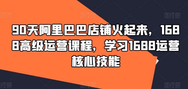 90天阿里巴巴店铺火起来，1688高级运营课程，学习1688运营核心技能_天恒副业网