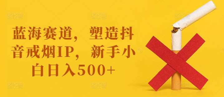 蓝海赛道,塑造抖音戒烟IP,新手小白日入500+【揭秘】_天恒副业网