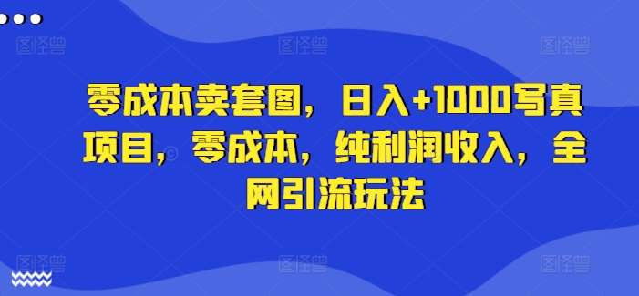 零成本卖套图，日入+1000写真项目，零成本，纯利润收入，全网引流玩法_天恒副业网