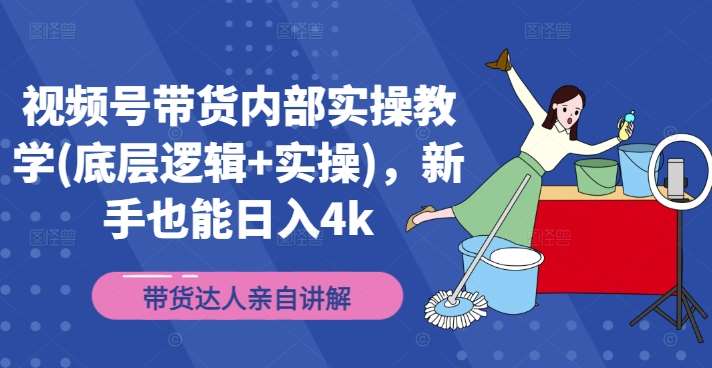 视频号带货内部实操教学(底层逻辑+实操)，新手也能日入4k_天恒副业网