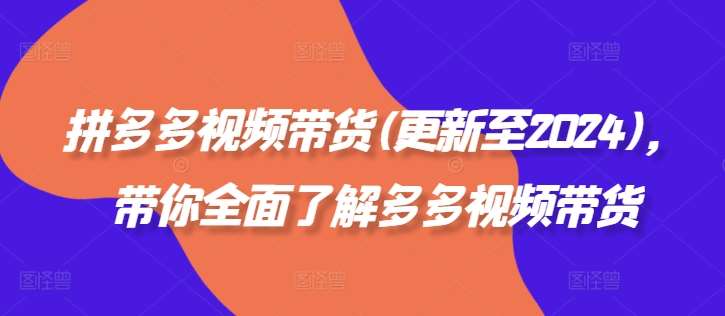 拼多多视频带货(更新至2024)，带你全面了解多多视频带货_天恒副业网